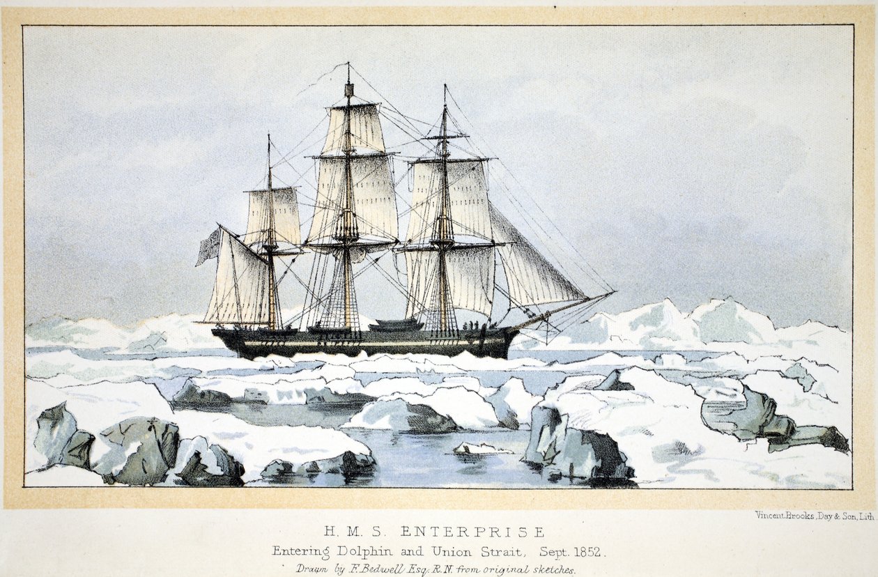 HMS Enterprise betritt den Dolphin und Union Strait, September 1852 von English School