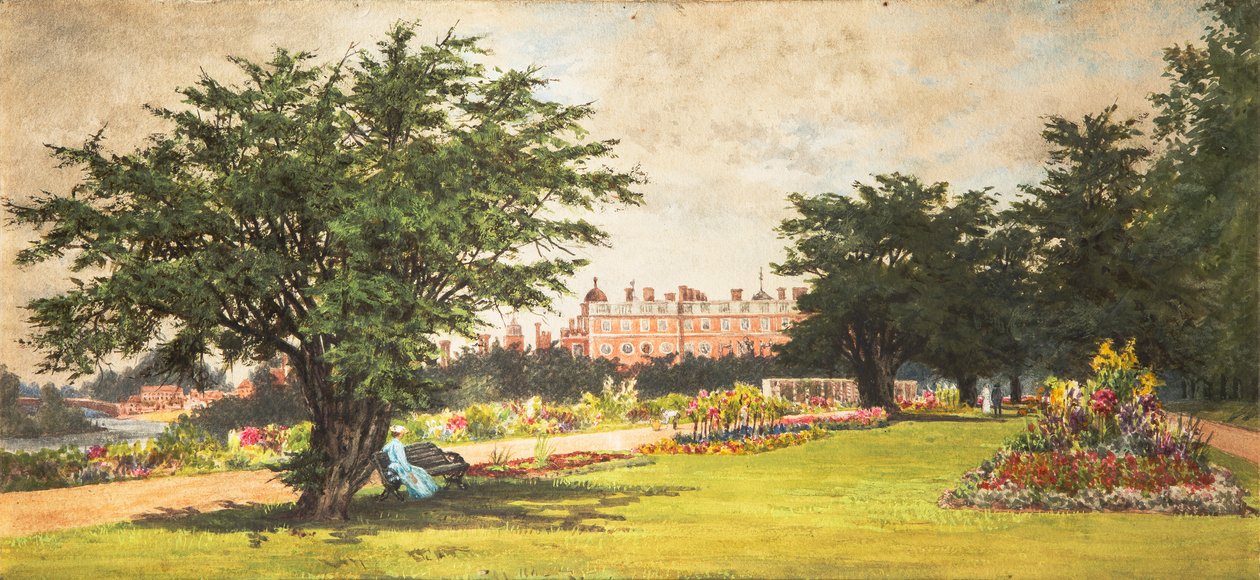 Hampton Court Gardens, ca. 1910 (Aquarell auf Papier) von English School
