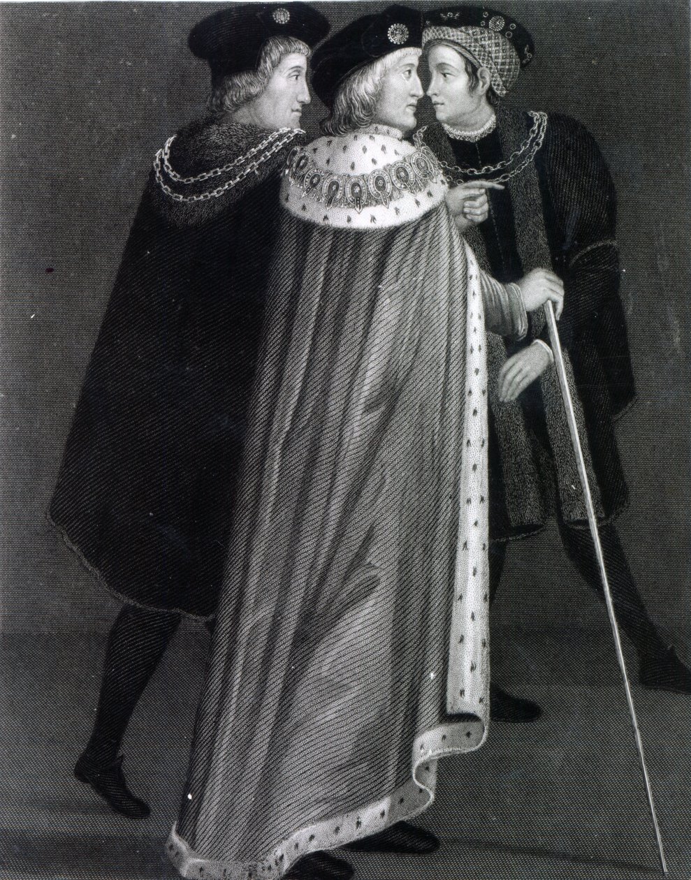 Heinrich VII. mit Richard Empson und Sir Edmund Dudley von English School