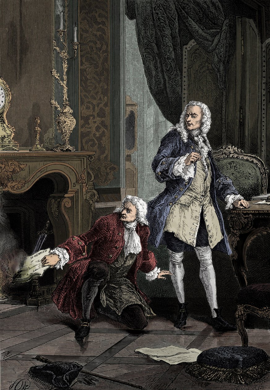 Hénault und Voltaire von English School