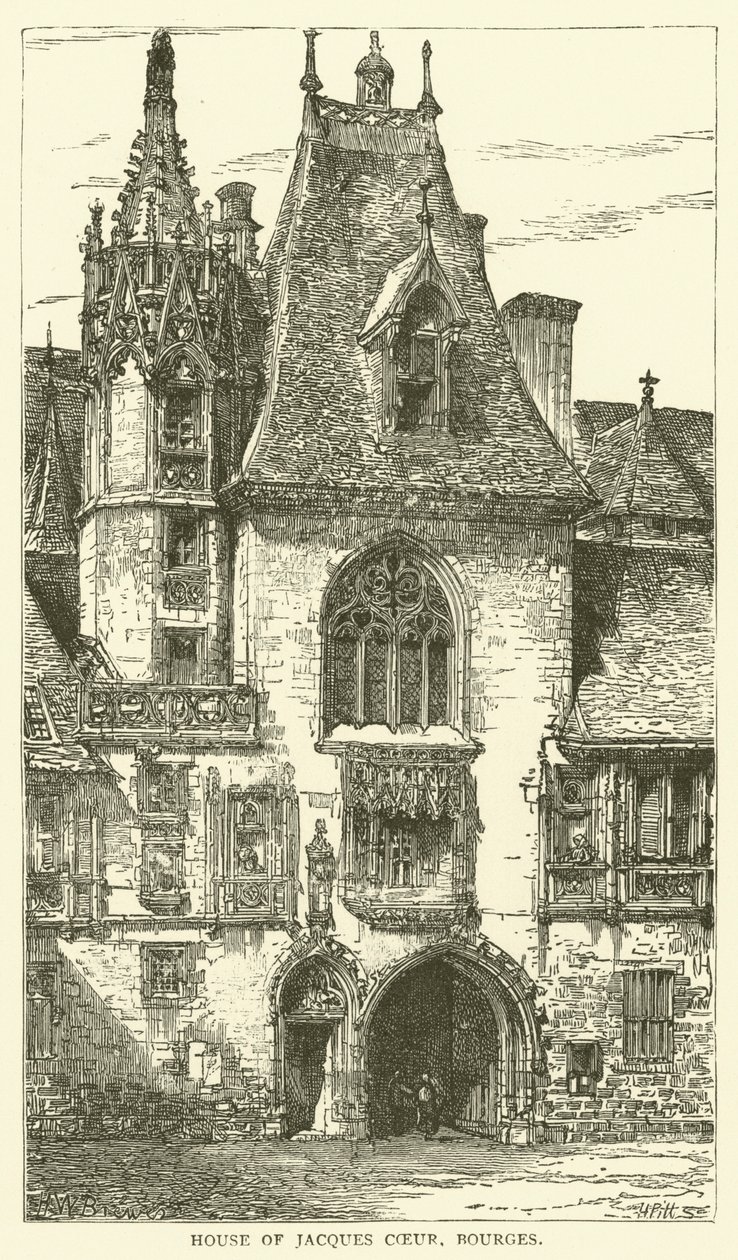 Haus von Jacques Coeur, Bourges (Gravur) von English School