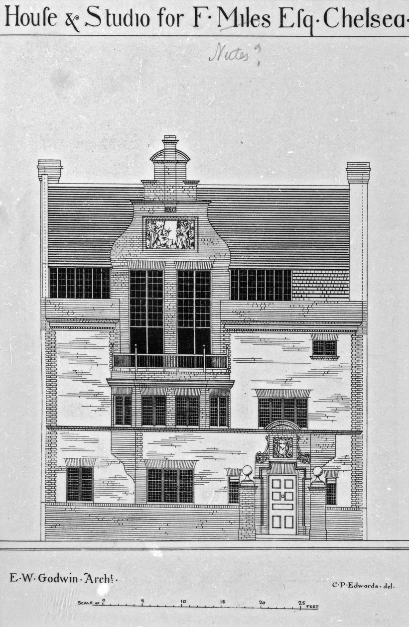 Haus und Studio für F. Miles Esq., Chelsea, Illustration aus 