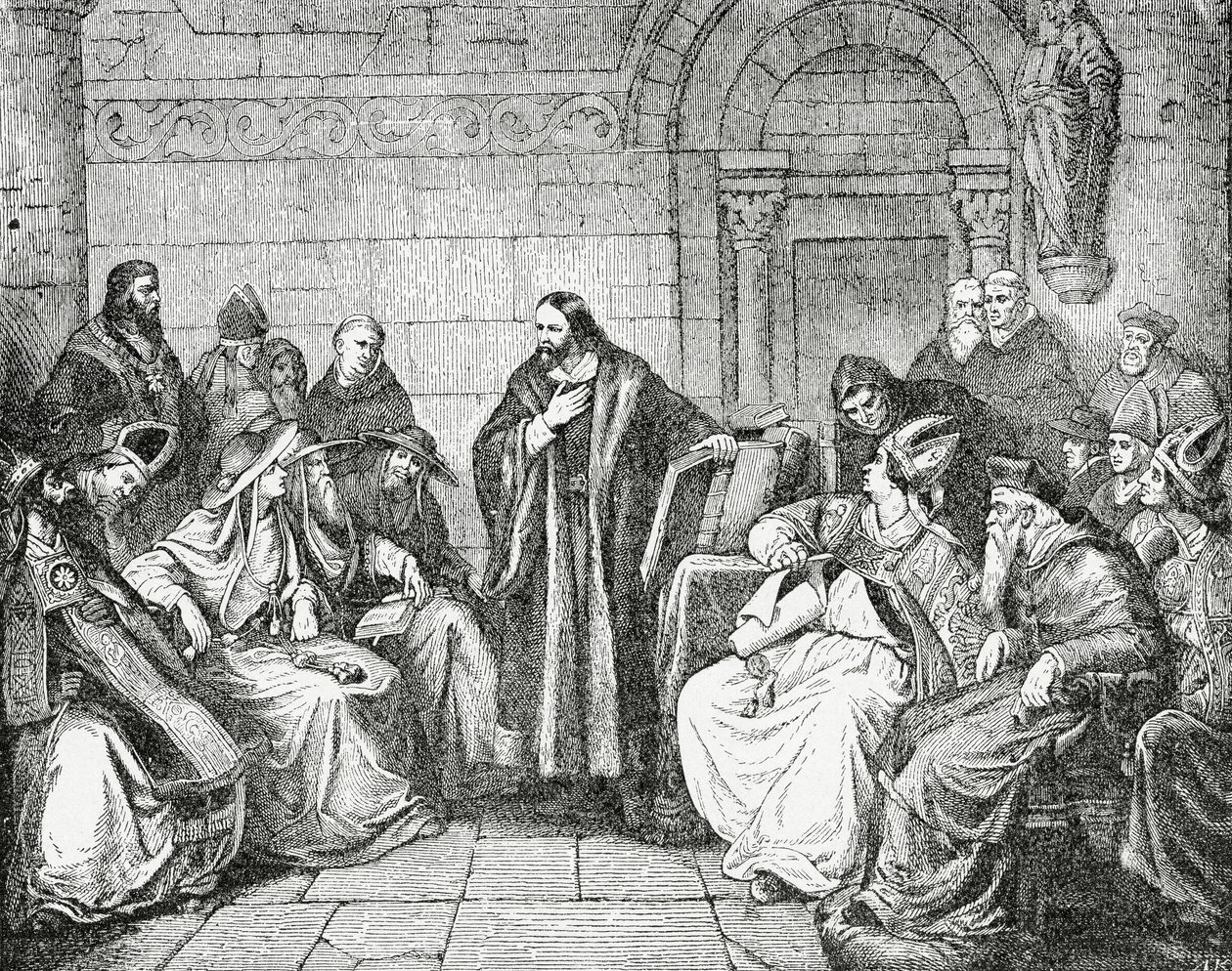 Huss vor dem Konzil, 1882 von English School