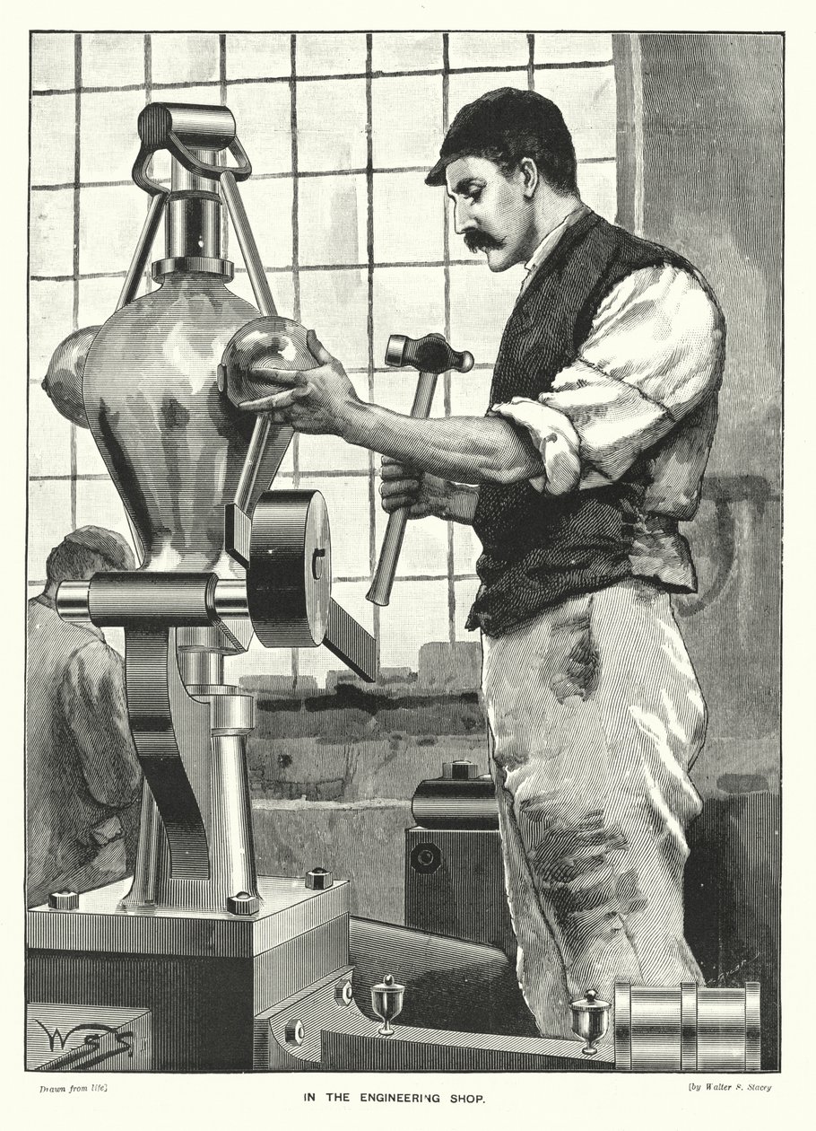 In der Maschinenwerkstatt (Gravur) von English School