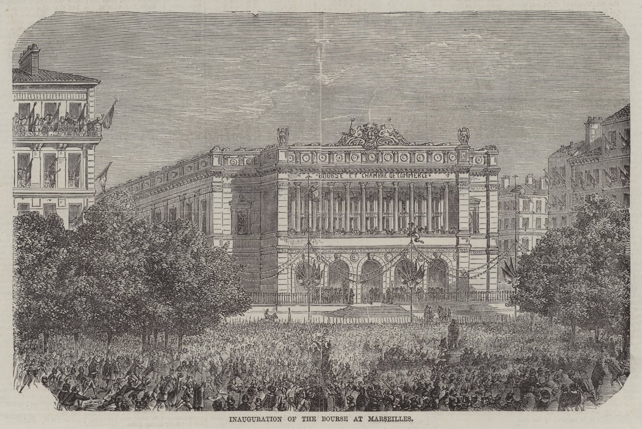 Einweihung der Börse in Marseille (Gravur) von English School