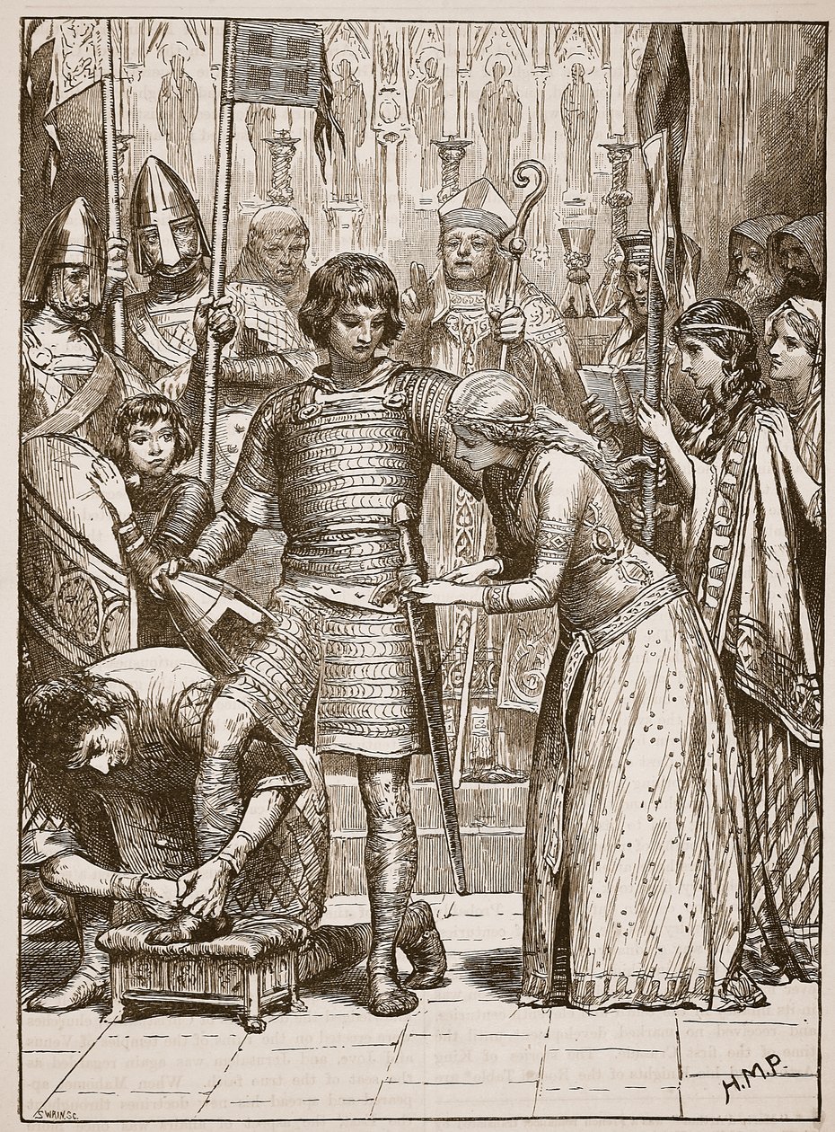 Einführung in den Ritterorden, Illustration aus Cassells Illustrierter Geschichte Englands von English School