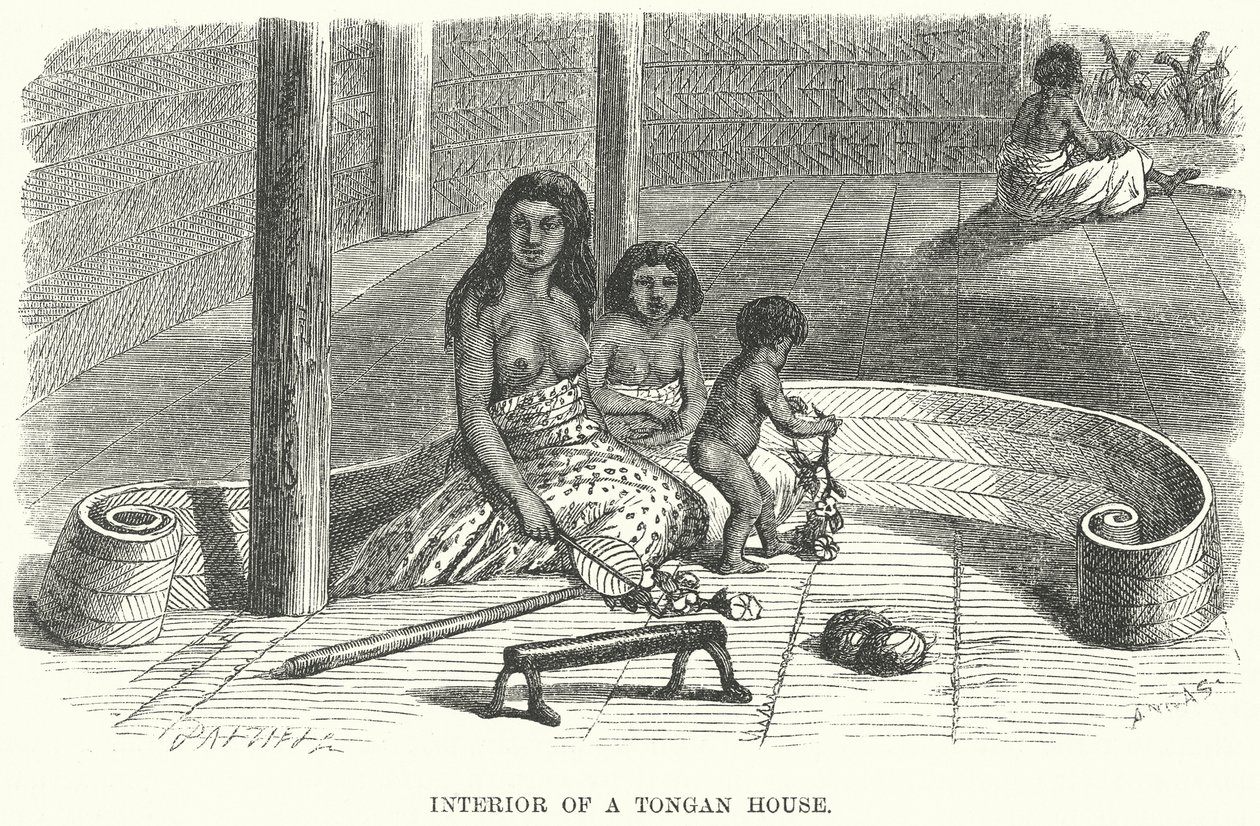 Innenansicht eines tonganischen Hauses von English School