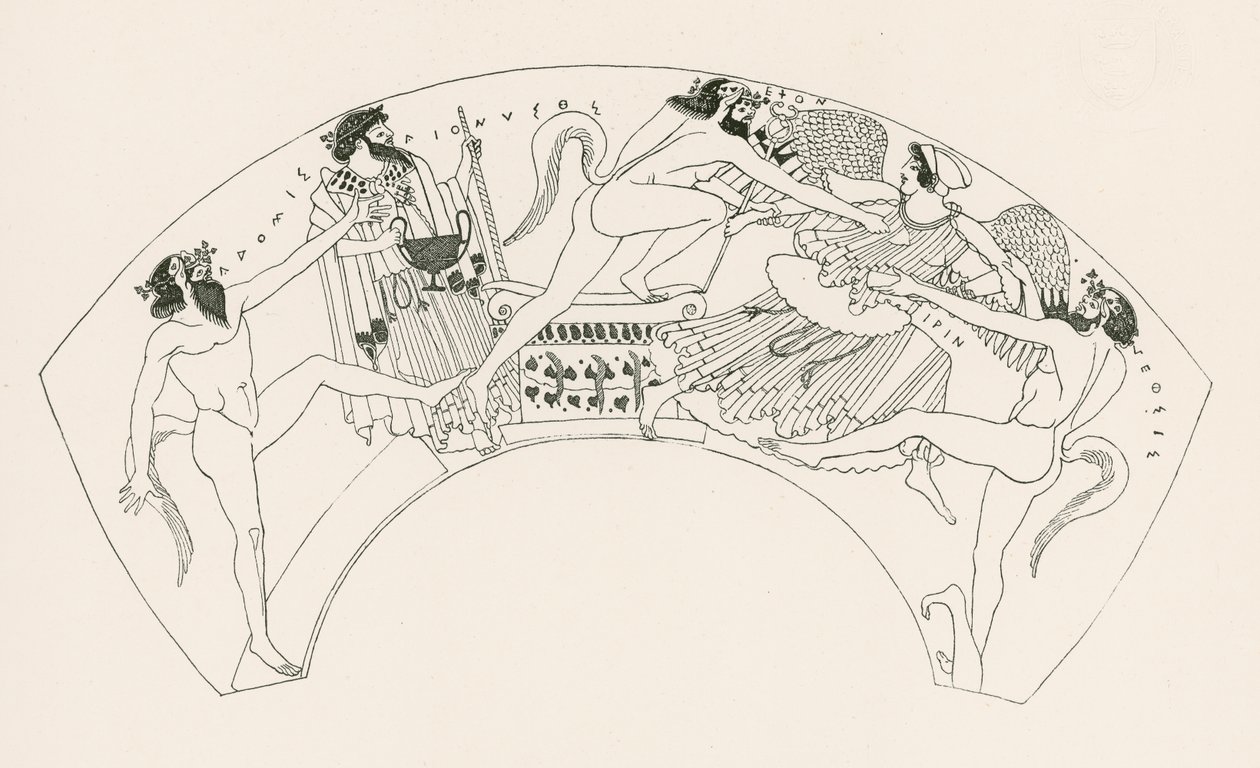 Iris und Hera von Satyrn angegriffen (Gravur) von English School