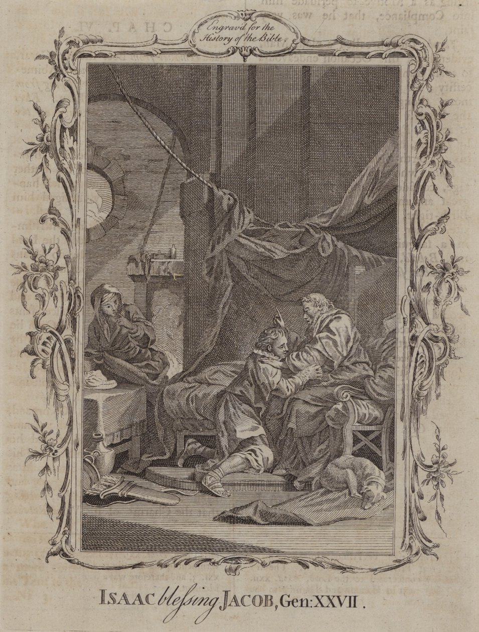 Isaak segnet Jakob (Gravur) von English School