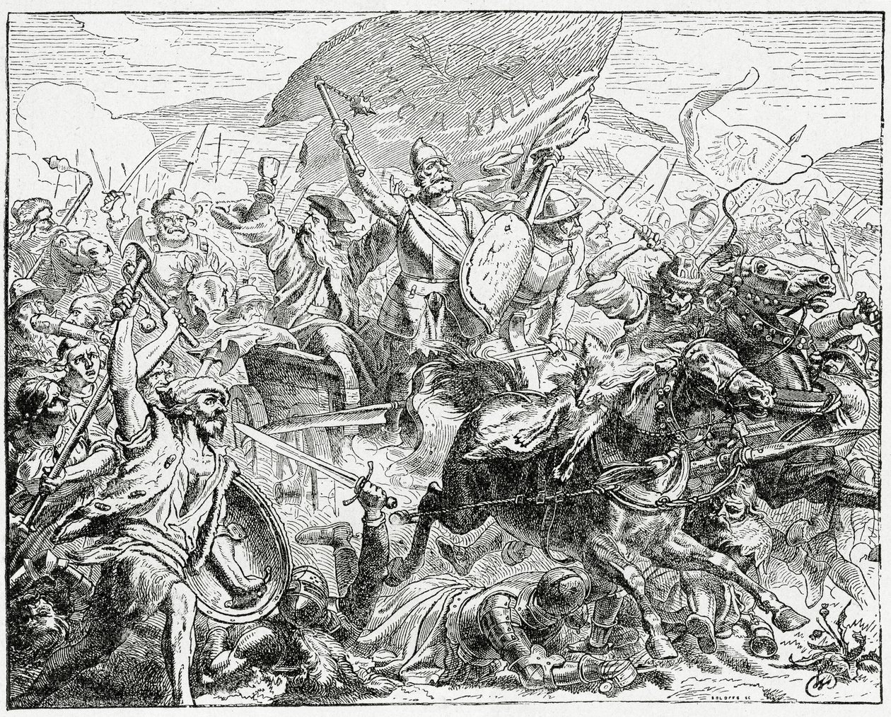 Jan Zizka auf der Siegerseite in der Schlacht bei Grunwald im Jahr 1410, 1882 von English School