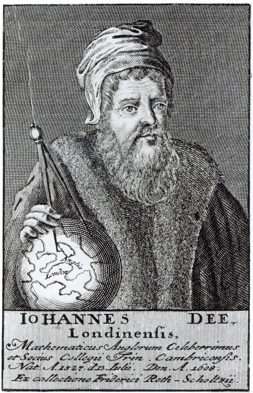 John Dee (1527-1608) ein Londoner (Stich) von English School