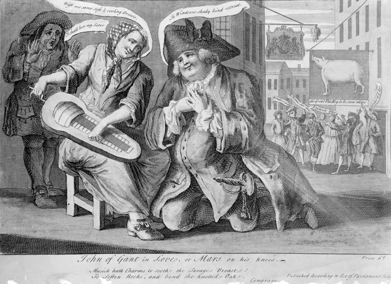 John of Gant in Love, oder Mars auf seinen Knien, 1749 von English School