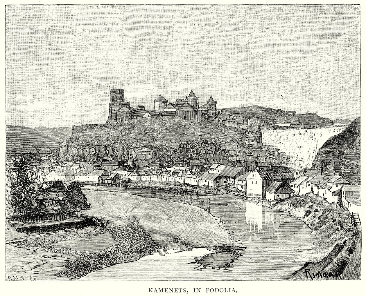 Kamenets, in Podolien (Gravur) von English School