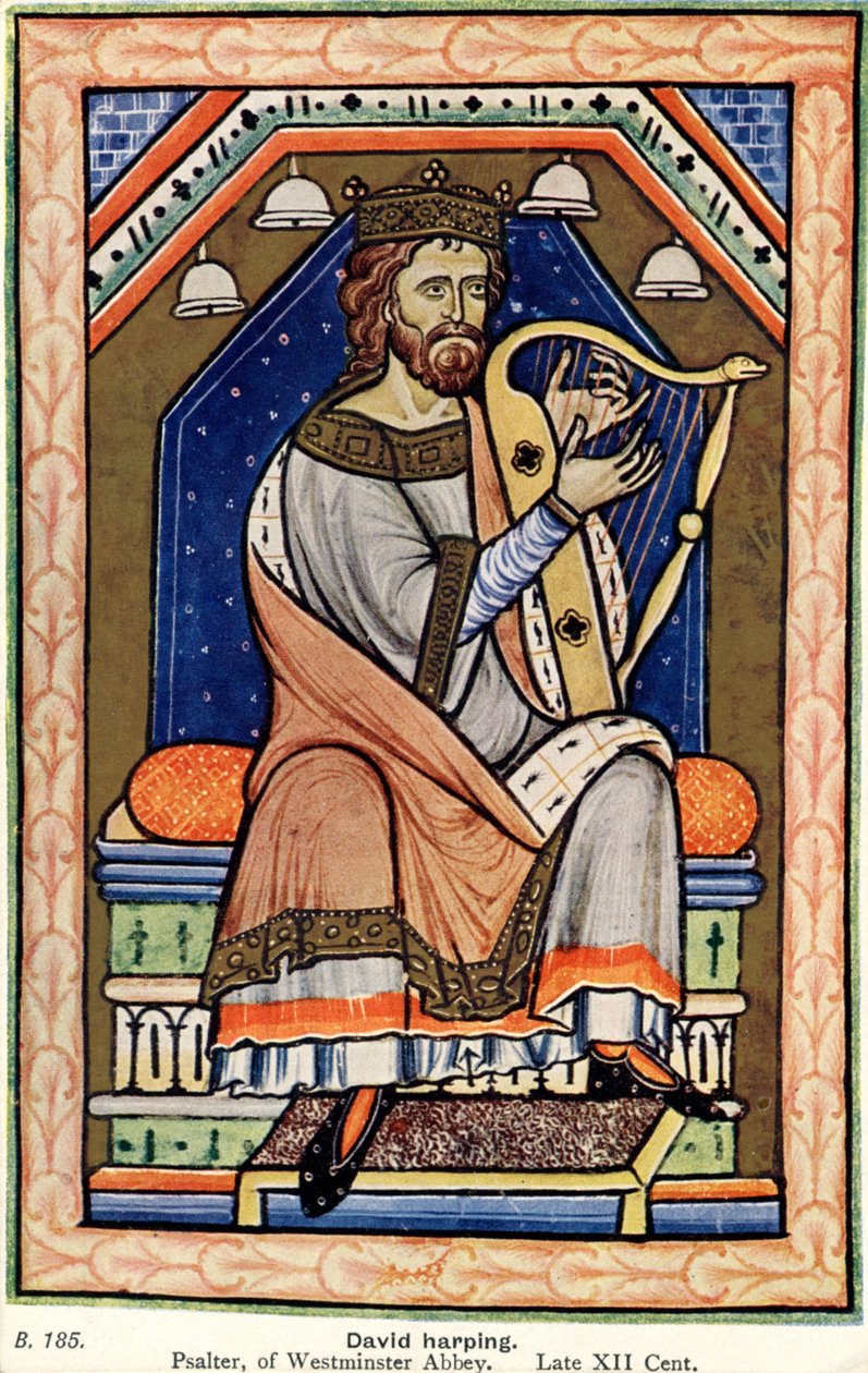 König David spielt die Harfe von English School