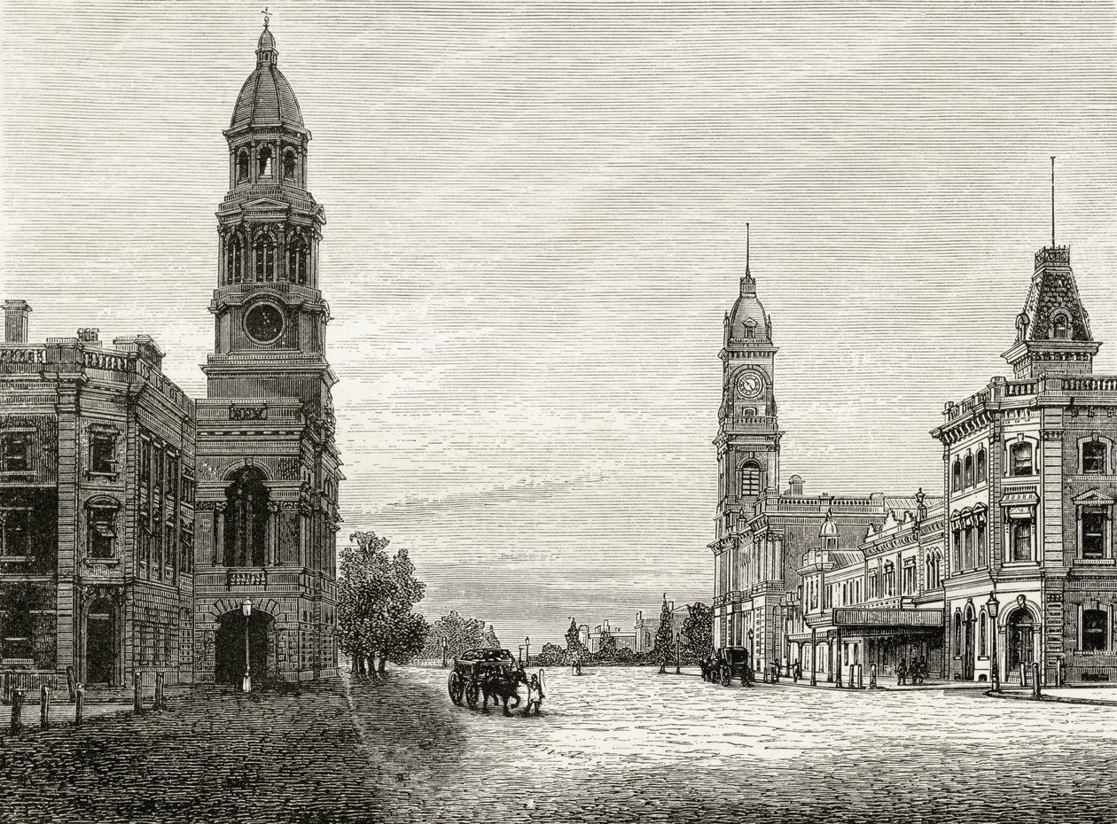 King William Street, Adelaide, ca. 1880, aus 
