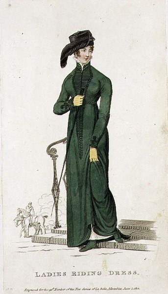 Reitkleid für Damen, Modeplatte aus 