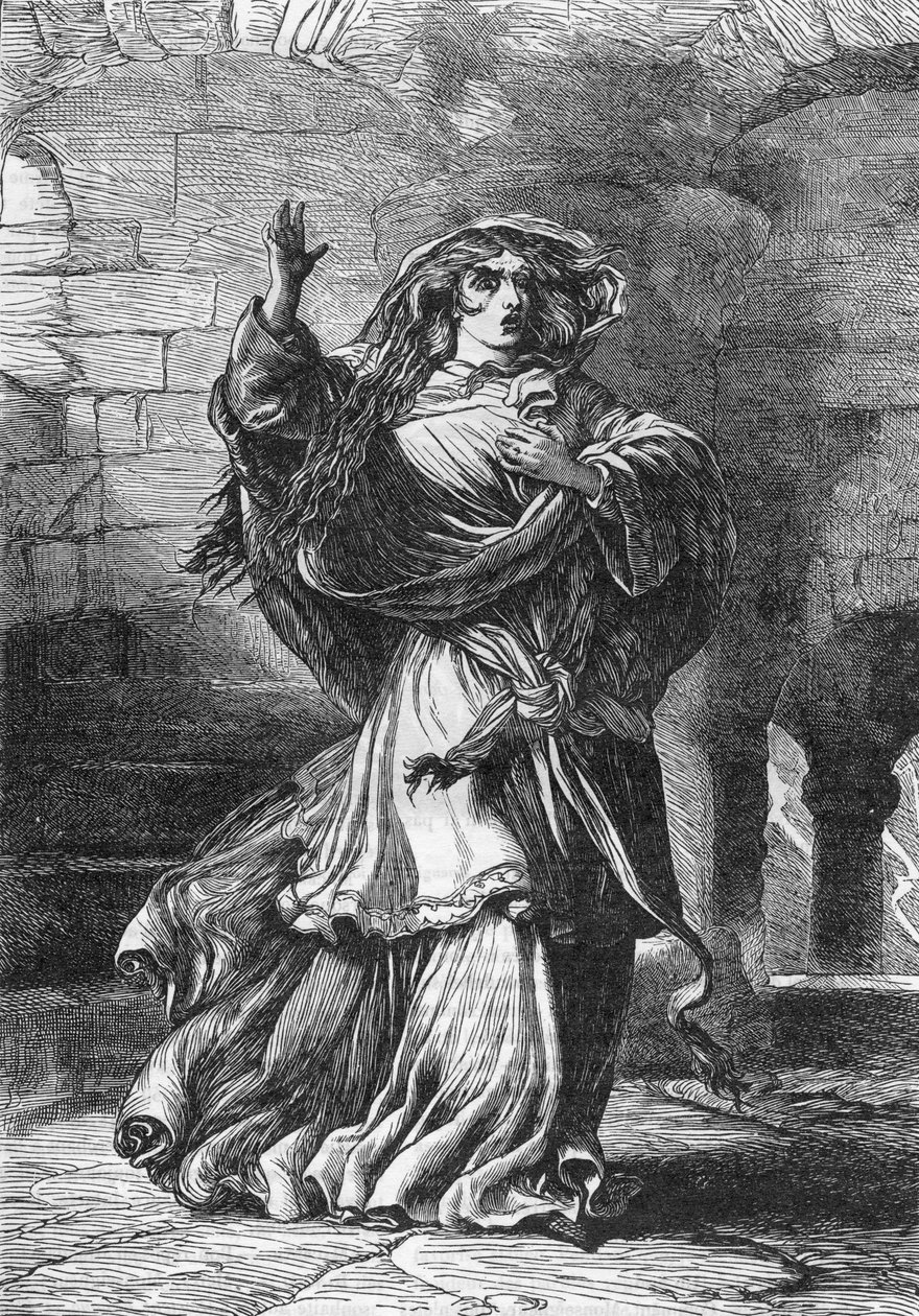 Lady Macbeth (Akt II) - Illustration in „Werke komplett von William Shakespeare“ 1866 - Die Illustrationen und die allgemeine Form dieser Ausgabe sind von Cassell