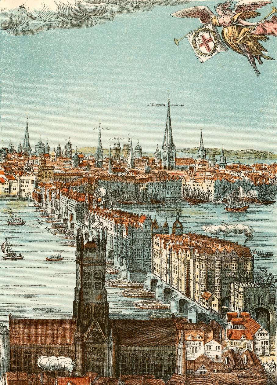 London Bridge (farbige Gravur) von English School