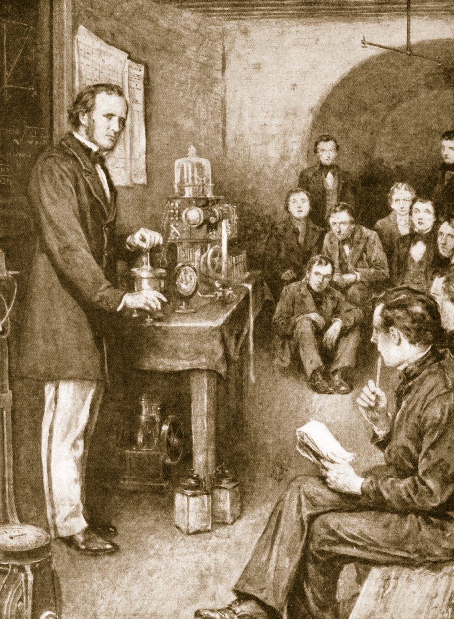 Lord Kelvin begann seine wissenschaftlichen Forschungen in Glasgow in einem Weinkeller, den er in ein Labor umwandelte von English School