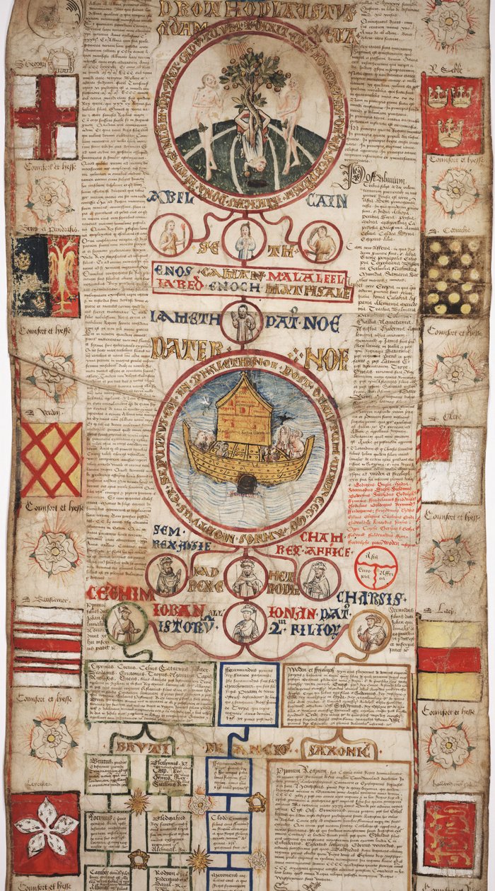 MS Lewis E 201 Abschnitt 2, Chronik der Geschichte der Welt von der Schöpfung bis Woden, mit einer Genealogie von Edward IV, ca. 1461 von English School