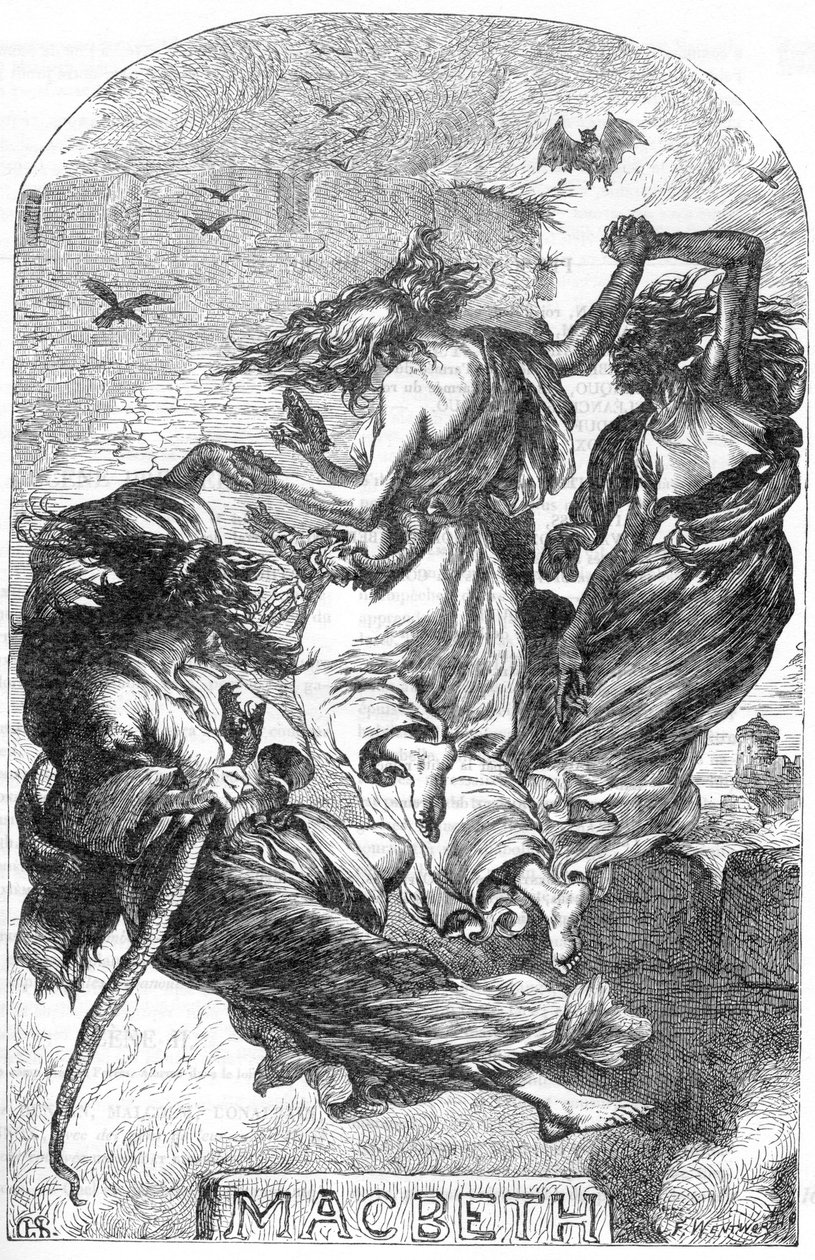 Macbeth - Illustration in „Gesammelte Werke von William Shakespeare“ 1866 - Die Illustrationen und die allgemeine Form dieser Ausgabe sind von Cassell