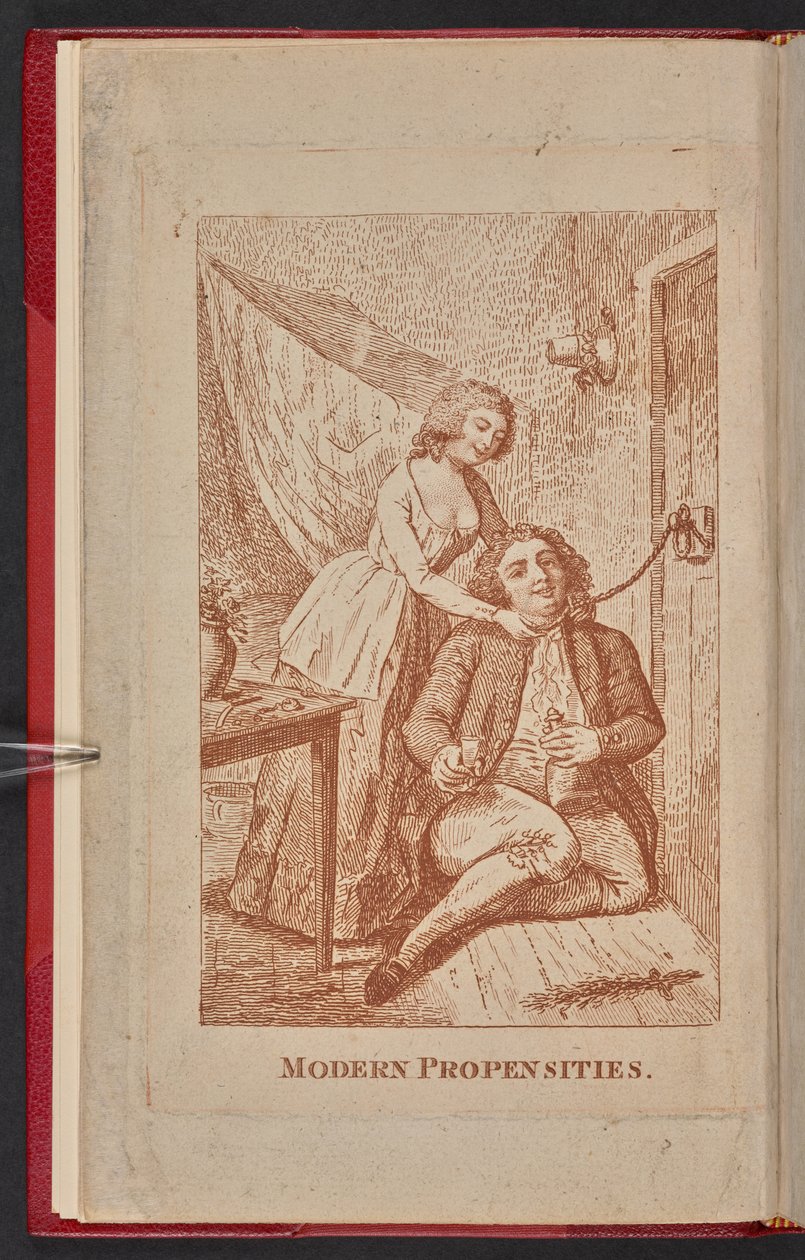 Modern Propensities Broschürenumschlag 1791, mit Susannah Hill und Frantisek Kotzwara (Gravur) von English School