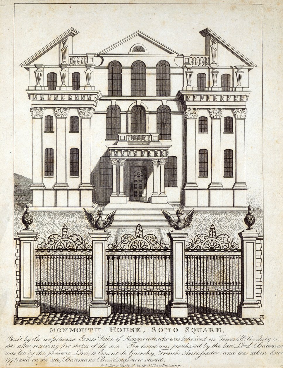 Monmouth House, Soho Square, veröffentlicht von N. Smith, Gt Mays Buildings, 11. Januar 1791 von English School