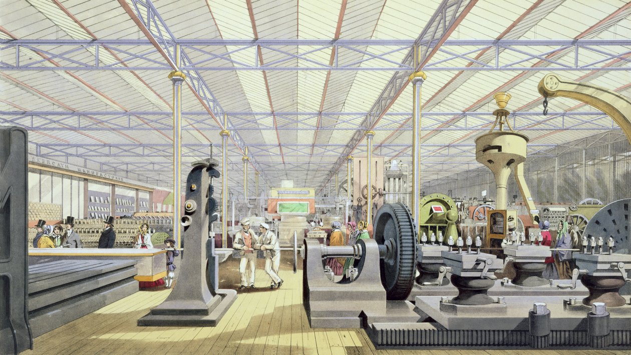 Bewegliche Maschinen, aus Dickinsons umfassenden Bildern der Großen Ausstellung von 1851, veröffentlicht 1854 von English School