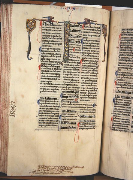 Ms.27, f.84v: Seite aus einer glossierten Kopie des Neuen Testaments von English School