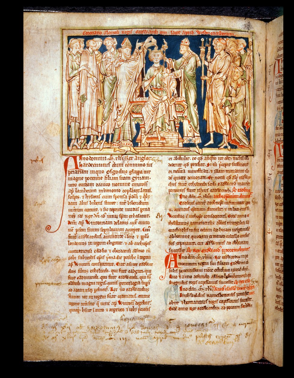 Ms 6712 (A.6.89) fol.115v Eduard der Bekenner (1004-66), Miniatur aus Flores Historiarum, von Matthew Paris, 1250-52 von English School