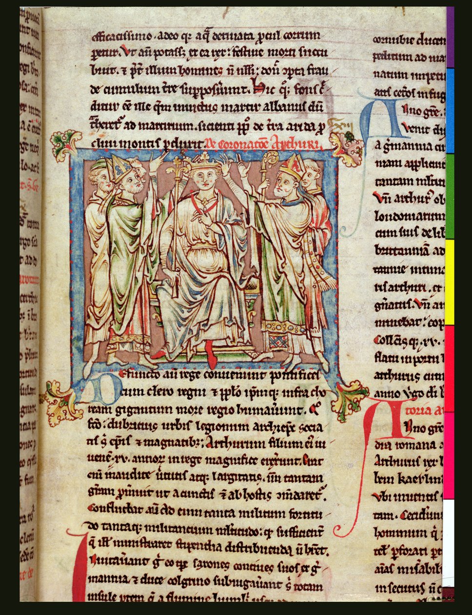 Ms 6712 (A.6.89) fol.53 König Artus, Miniatur aus Flores Historiarum, von Matthew Paris, ca. 1250-52 von English School
