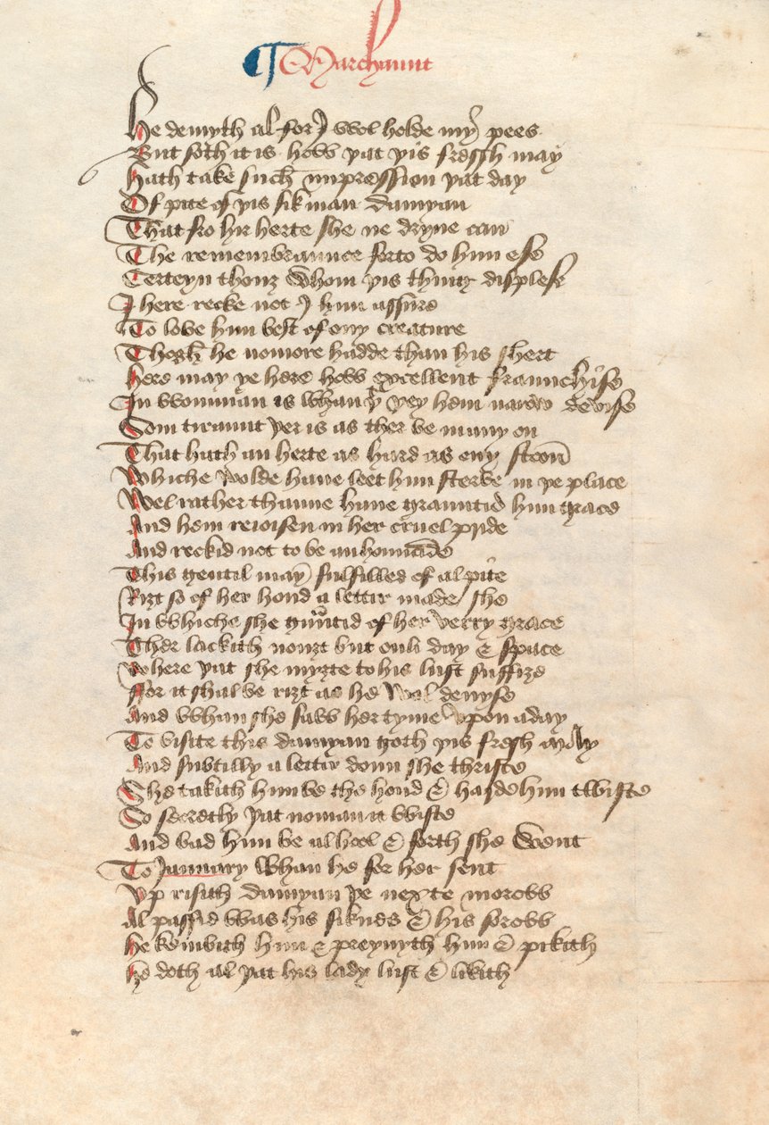 Ms. New Coll 314, f90v, Die Canterbury-Erzählungen von Geoffrey Chaucer von English School