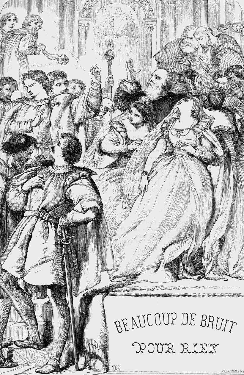 Viel Lärm um nichts - Illustration in „Gesammelte Werke von William Shakespeare“ 1866 - Die Illustrationen und die allgemeine Form dieser Ausgabe sind von Cassell