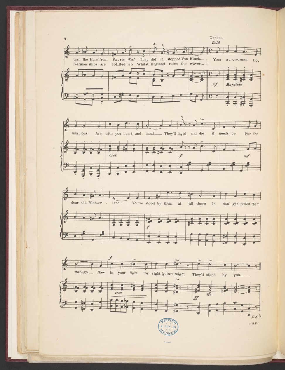 Notenblatt des Liedes 