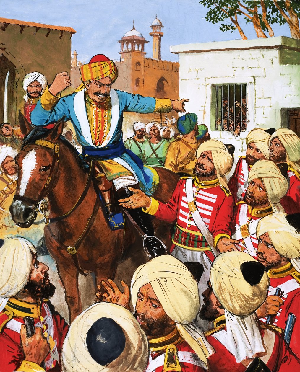 Nana Sahibs Wachen weigern sich, Gefangene des indischen Aufstands zu erschießen von English School