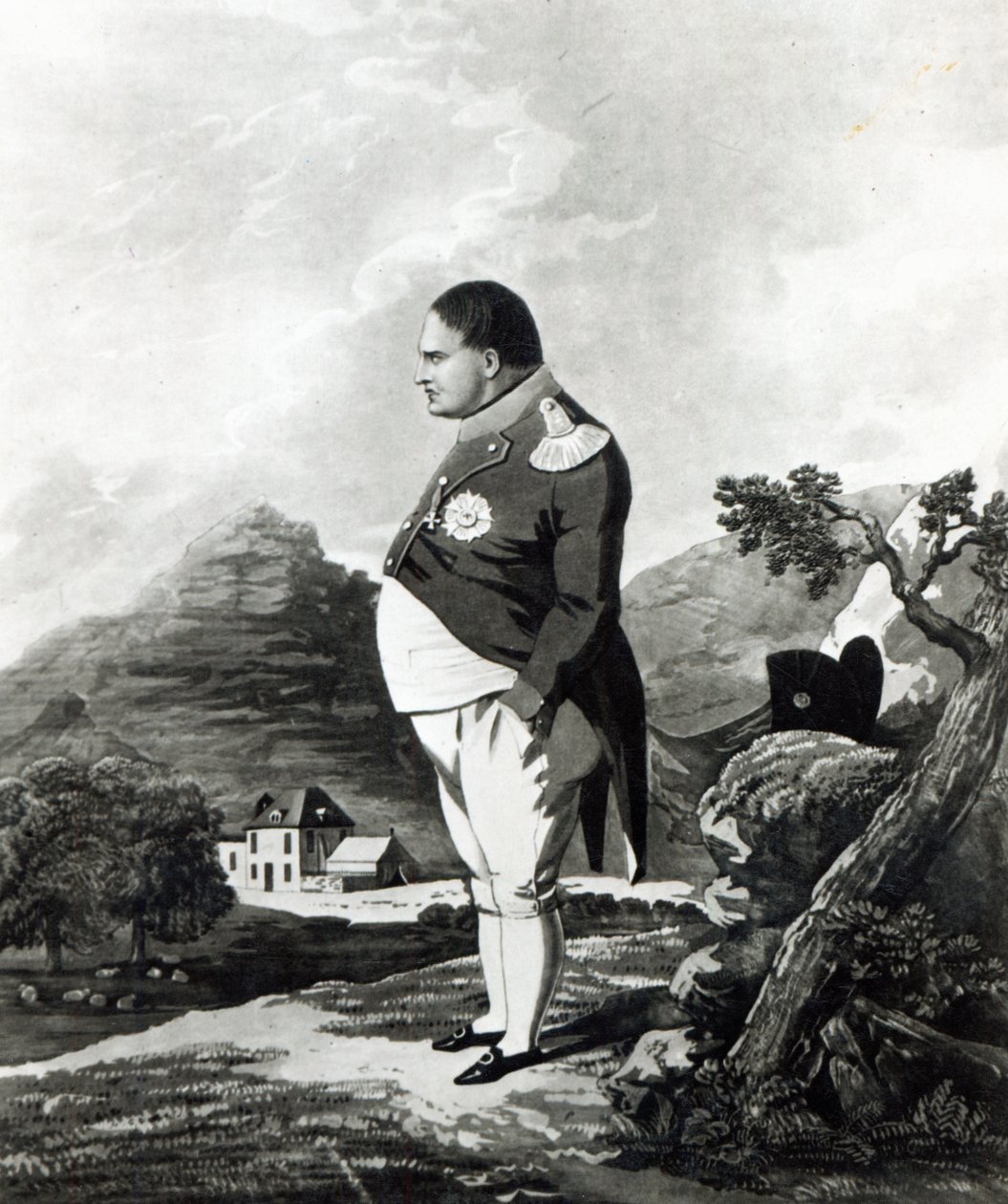 Napoleon auf der Insel St. Helena, 1820 von English School