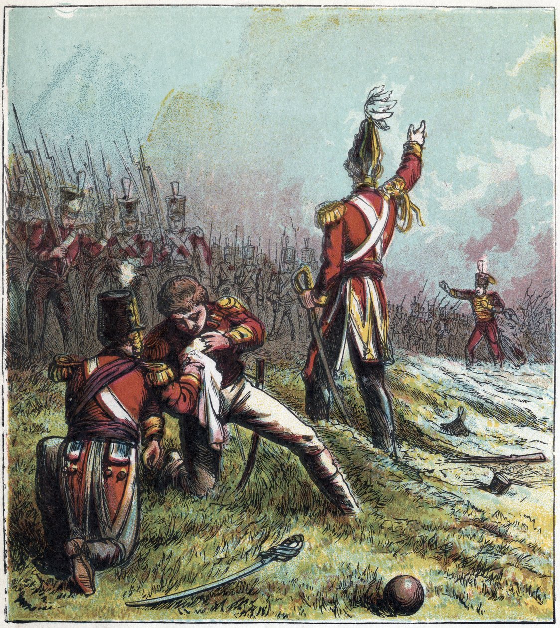 Napoleonische Kriege: Die Schlacht von Coruña in Spanien am 16.01.1809: Sie stellte die französische Armee gegen die englische Armee und sah den Tod des britischen Kommandanten Sir John Moore (1761-1809). 
