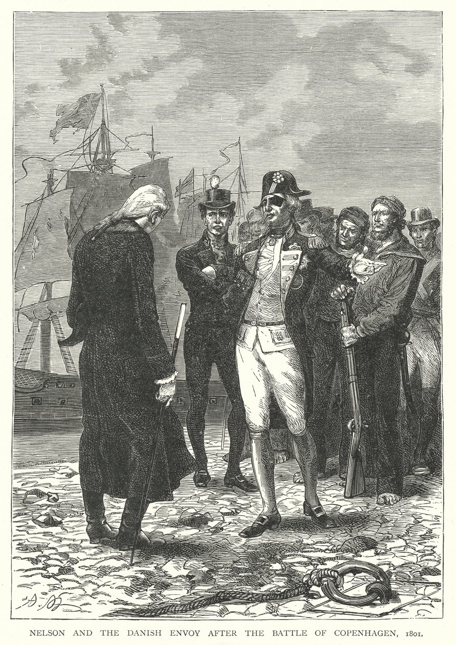 Nelson und der dänische Gesandte nach der Schlacht von Kopenhagen von English School