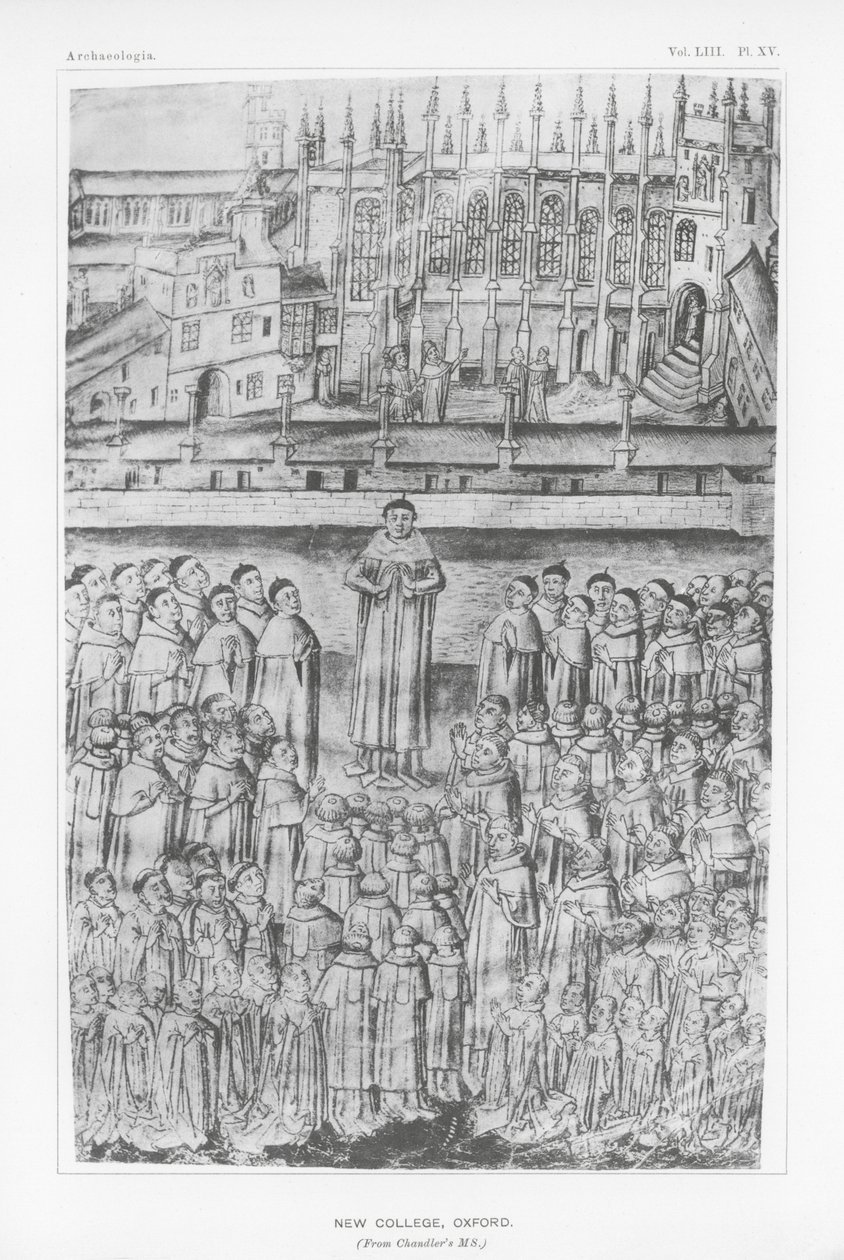 New College, Oxford (Lithografie) von English School