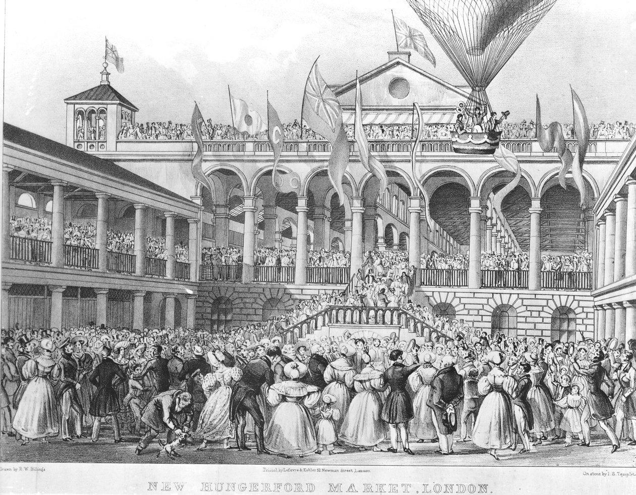 Neuer Hungerford-Markt, 1833 von English School