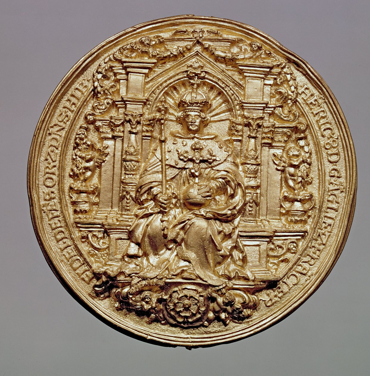 Vorderseite des Siegels von Heinrich VIII. (1491-1547) von English School