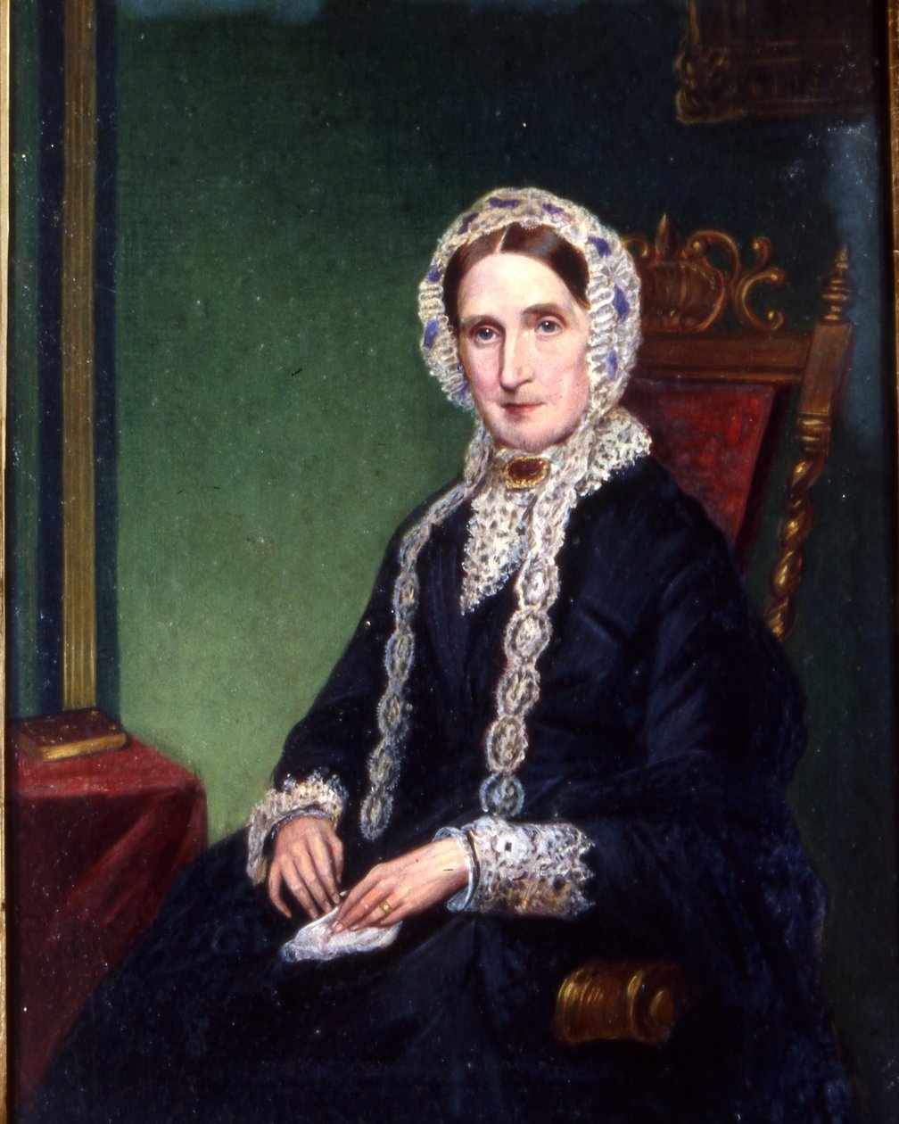 Alte Dame in Witwenkleidung, ca. 1850 von English School
