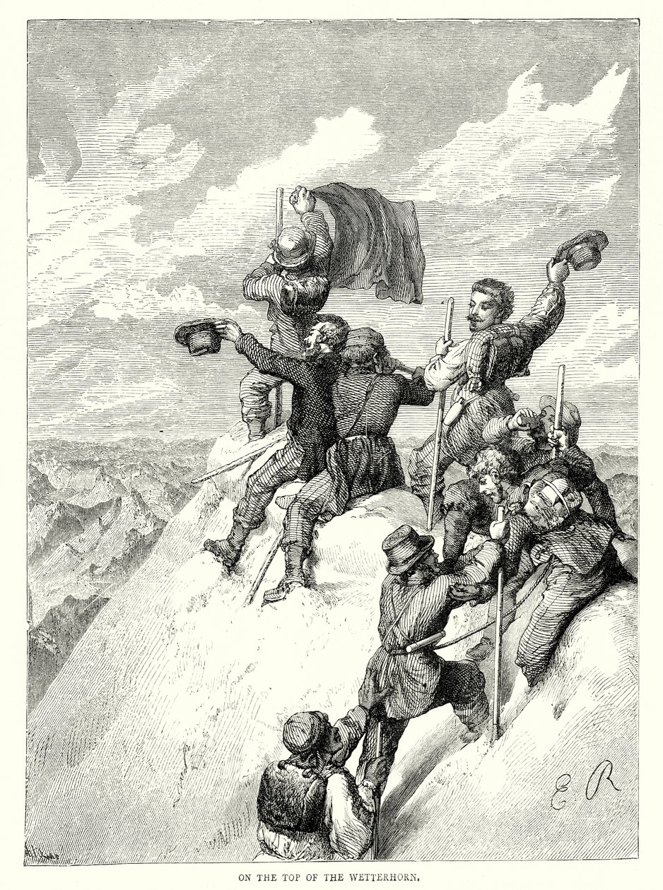 Auf dem Gipfel des Wetterhorns von English School