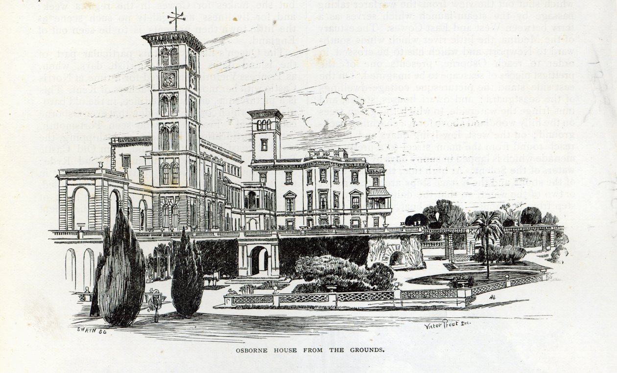 Osborne House vom Gelände aus, aus 