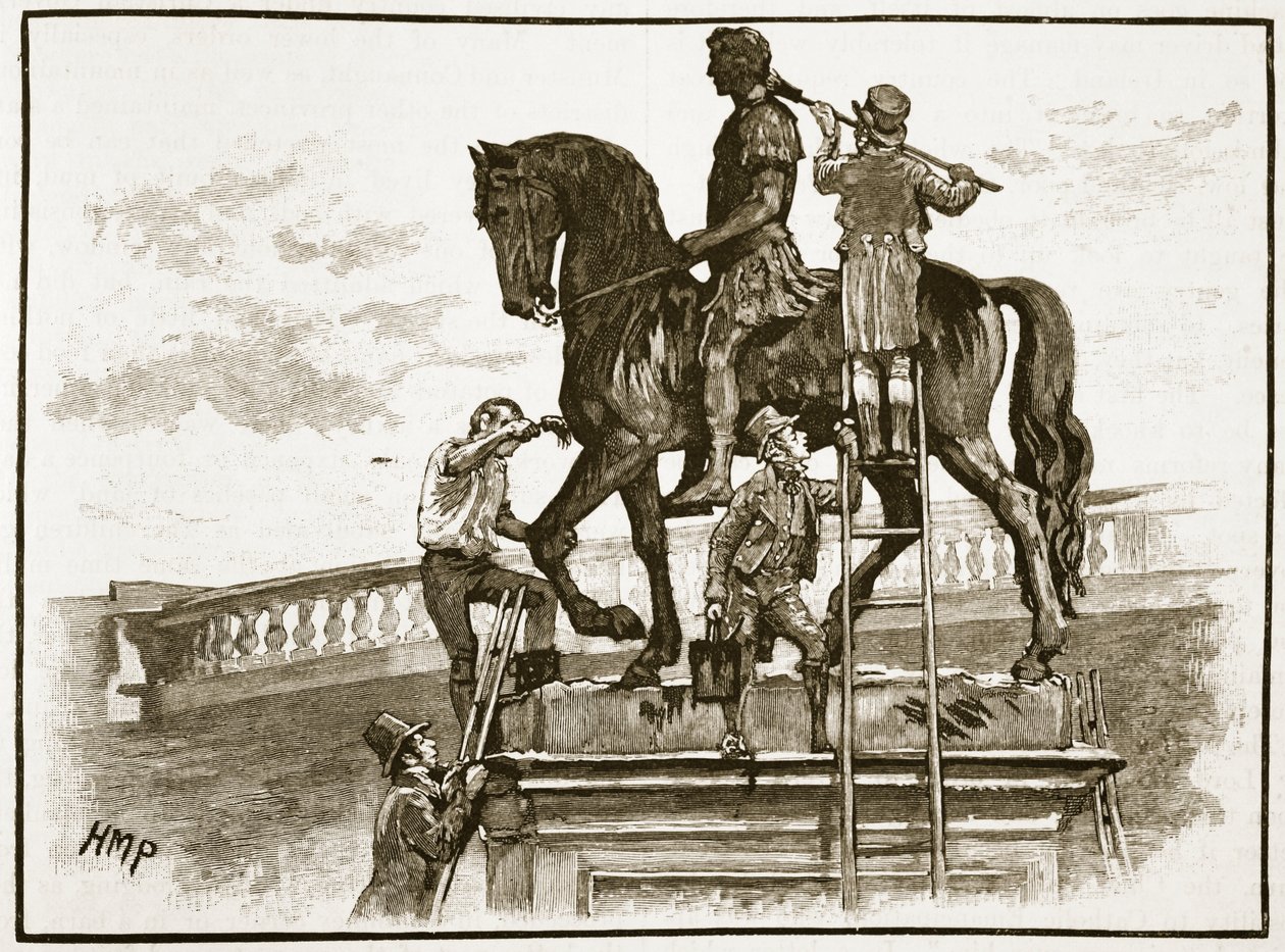 König Wilhelm wird in Dublin schwarz gemalt, 1822, Illustration aus Cassells Illustrierter Geschichte Englands von English School