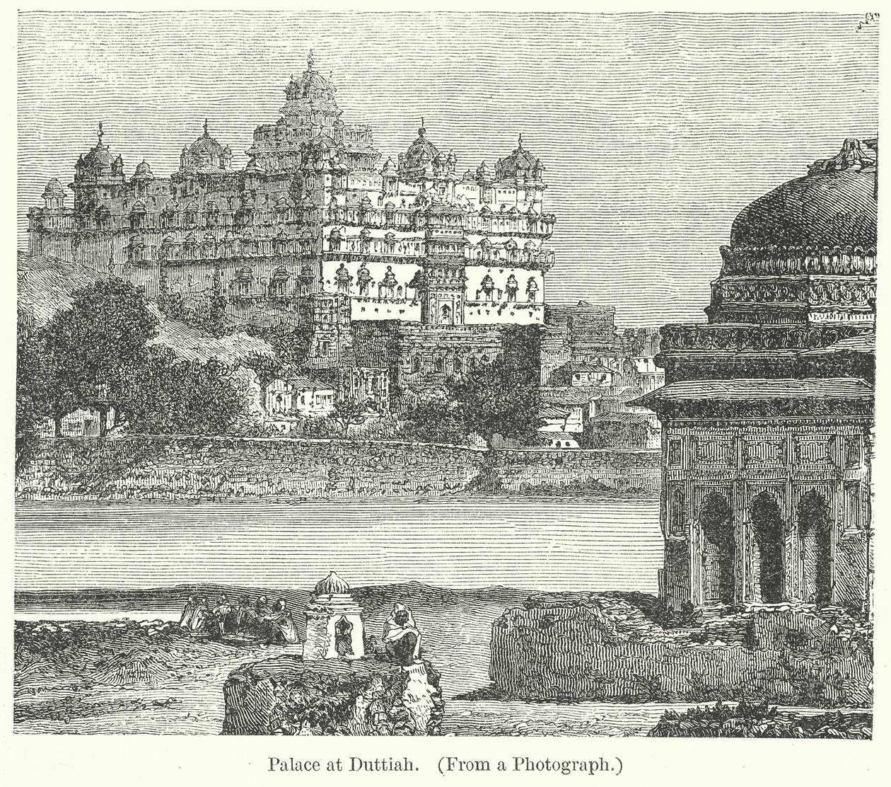 Palast in Duttiah (Gravur) von English School