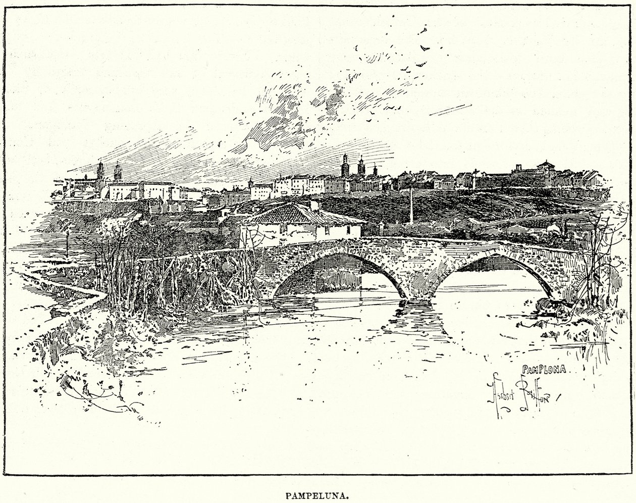 Pampeluna (Gravur) von English School