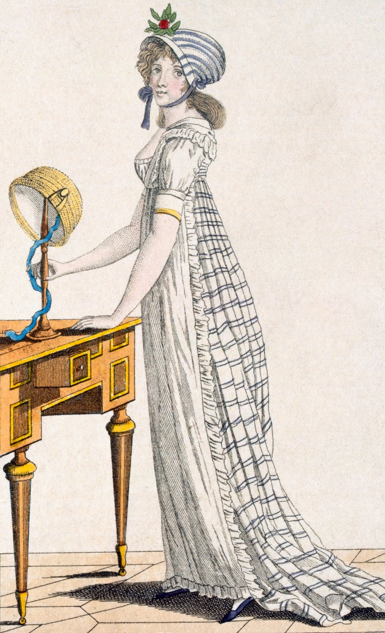 Pariser Kleid, aus Ladys Magazine, 1802 von English School