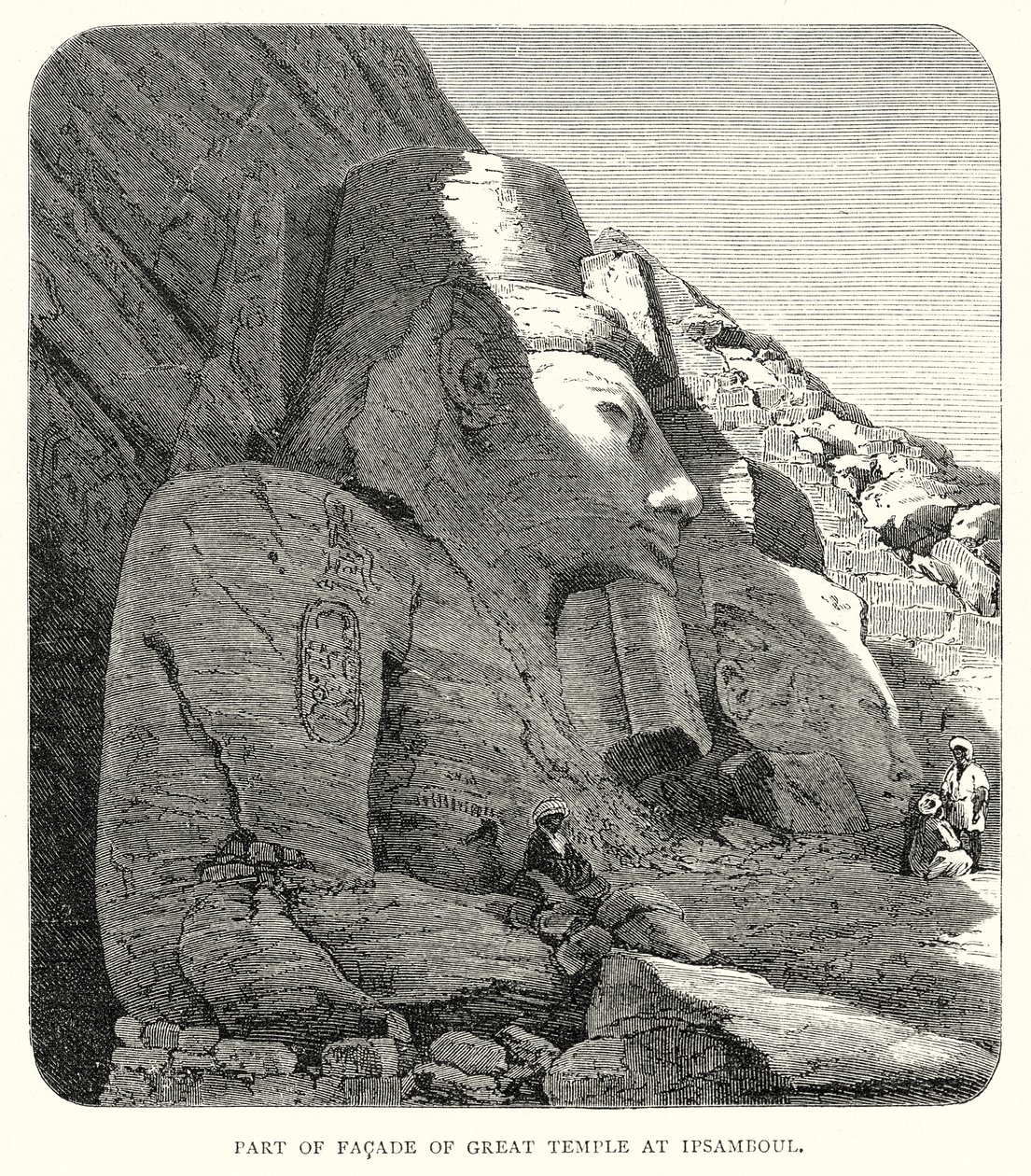 Teil der Fassade des Großen Tempels von Ipsamboul von English School