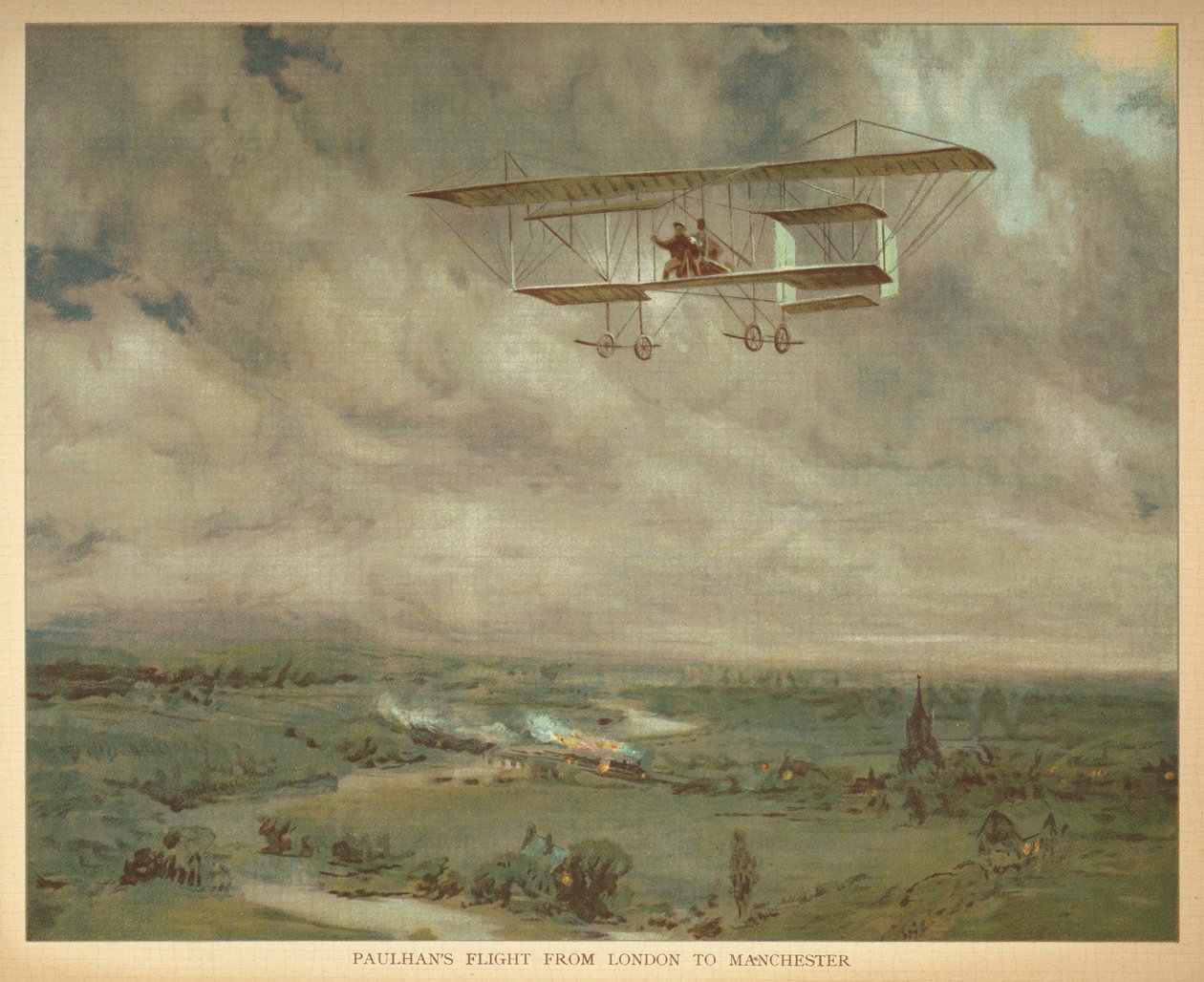 Paulhans Flug von London nach Manchester. Kleines Buch der Luftschiffe. London: Ernest Nister, [1912] von English School